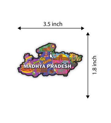 Indian State Theme Wooden Fridge Magnet  Magnet for Home Office Kitchen Refrigerator Door Stylish Decor Souvenir Gift  Indoor Decorative Gift Item (Madhya Pardesh Fridge Manet)